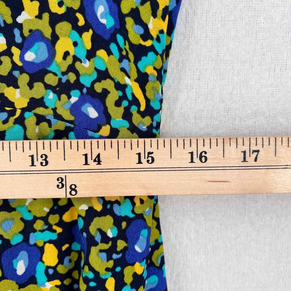 RAILS Roma Abstract Garden Dress Women Small Blue Floral Mini V-Neck Puff Sleeve - Picture 15 of 16